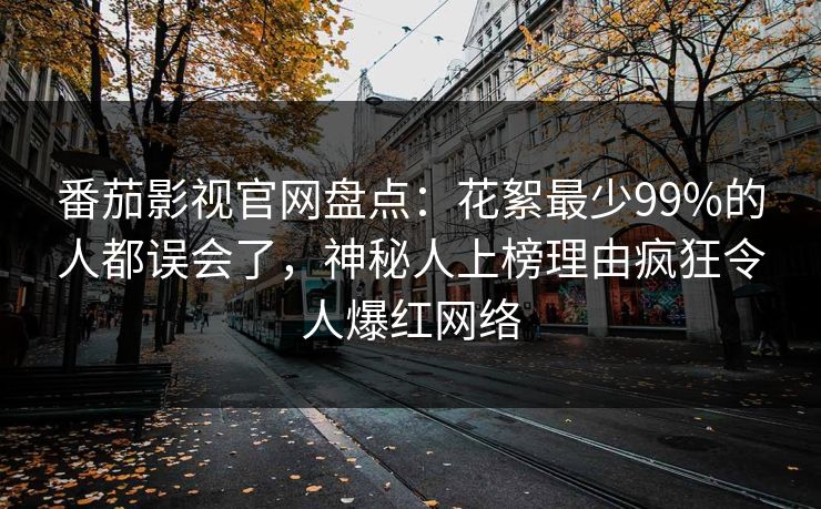 番茄影视官网盘点：花絮最少99%的人都误会了，神秘人上榜理由疯狂令人爆红网络