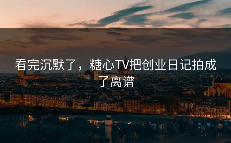 看完沉默了，糖心TV把创业日记拍成了离谱